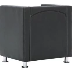 Fauteuil Cube Similicuir Gris VidaXL 11 Fauteuil Cube Similicuir Gris VidaXL -Pas Cher Fauteuil Magasin 13669796 5