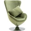 Fauteuil Pivotant En Forme D'Oeuf Avec Coussin Velours Vert Clair VidaXL