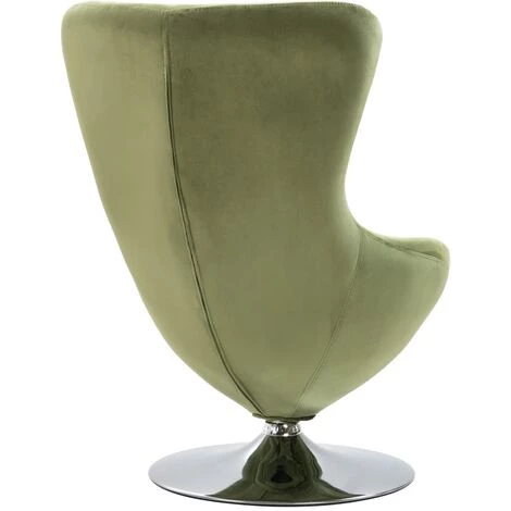 Fauteuil Pivotant En Forme D'Oeuf Avec Coussin Velours Vert Clair VidaXL 6 Fauteuil Pivotant En Forme D'Oeuf Avec Coussin Velours Vert Clair VidaXL – Image 4