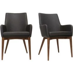 MILIBOO Fauteuils Design Polyester (lot De 2) SHANA - Noir - Noir