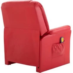 Fauteuil Inclinable De Massage Similicuir Rouge VidaXL -Pas Cher Fauteuil Magasin 13951555 4