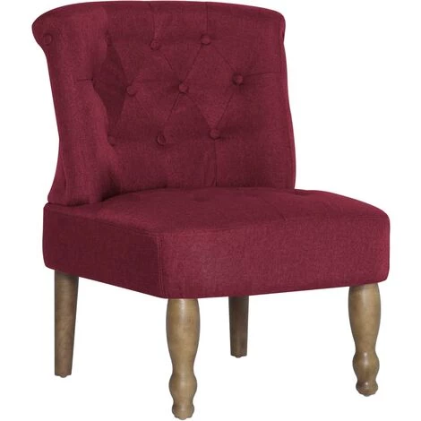 Chaise Française Tissu Rouge Bordeaux VidaXL 4 Chaise Française Tissu Rouge Bordeaux VidaXL – Image 2