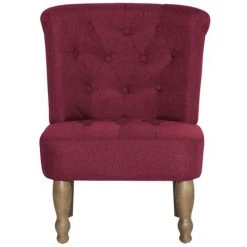Chaise Française Tissu Rouge Bordeaux VidaXL 9 Chaise Française Tissu Rouge Bordeaux VidaXL -Pas Cher Fauteuil Magasin 13951767 3