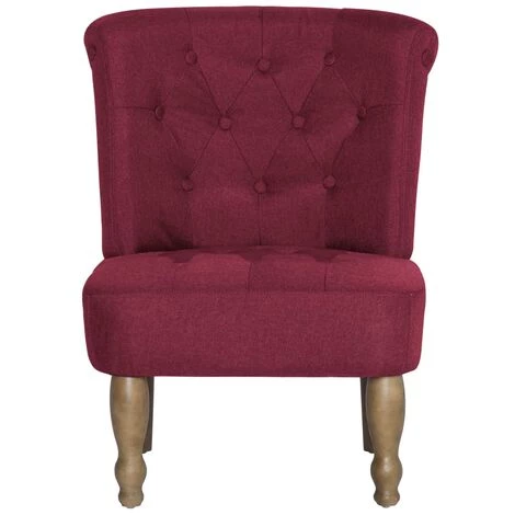 Chaise Française Tissu Rouge Bordeaux VidaXL 5 Chaise Française Tissu Rouge Bordeaux VidaXL – Image 3