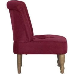 Chaise Française Tissu Rouge Bordeaux VidaXL 10 Chaise Française Tissu Rouge Bordeaux VidaXL -Pas Cher Fauteuil Magasin 13951767 4