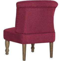 Chaise Française Tissu Rouge Bordeaux VidaXL 11 Chaise Française Tissu Rouge Bordeaux VidaXL -Pas Cher Fauteuil Magasin 13951767 5