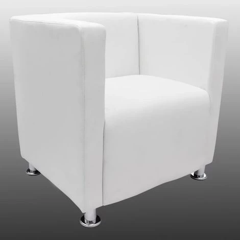 VIDAXL Fauteuil Design De Cube Cuir Synthétique Blanc - Blanc 5 VIDAXL Fauteuil Design De Cube Cuir Synthétique Blanc - Blanc – Image 3