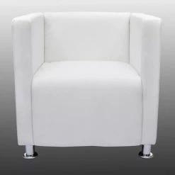 VIDAXL Fauteuil Design De Cube Cuir Synthétique Blanc - Blanc 10 VIDAXL Fauteuil Design De Cube Cuir Synthétique Blanc - Blanc -Pas Cher Fauteuil Magasin 14075636 4