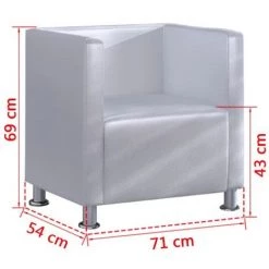 VIDAXL Fauteuil Design De Cube Cuir Synthétique Blanc - Blanc 11 VIDAXL Fauteuil Design De Cube Cuir Synthétique Blanc - Blanc -Pas Cher Fauteuil Magasin 14075636 5