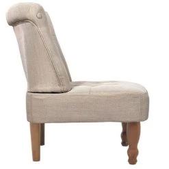 VIDAXL Fauteuil De Style France Crème Tissu - Crème -Pas Cher Fauteuil Magasin 14075646 4