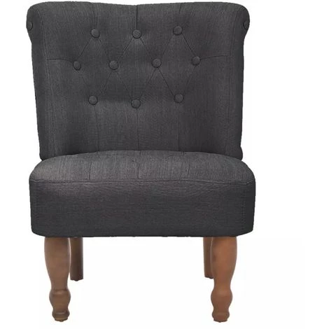 VIDAXL Fauteuil En Style Français 2 Pcs Tissu Gris - Gris 5 VIDAXL Fauteuil En Style Français 2 Pcs Tissu Gris - Gris – Image 3