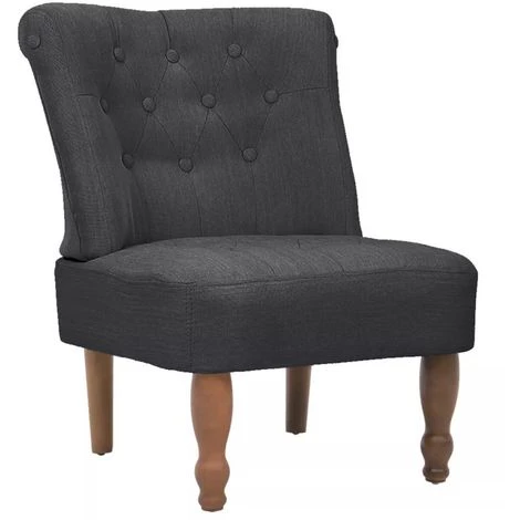 VIDAXL Fauteuil En Style Français 2 Pcs Tissu Gris - Gris 6 VIDAXL Fauteuil En Style Français 2 Pcs Tissu Gris - Gris – Image 4