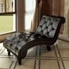 VIDAXL Chaise Longue Avec Boutons Cuir Synthétique Marron - Brun