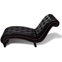 VIDAXL Chaise Longue Avec Boutons Cuir Synthétique Marron - Brun -Pas Cher Fauteuil Magasin 14075665 3