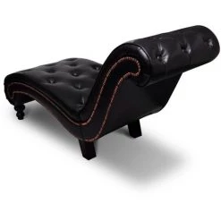 VIDAXL Chaise Longue Avec Boutons Cuir Synthétique Marron - Brun -Pas Cher Fauteuil Magasin 14075665 4