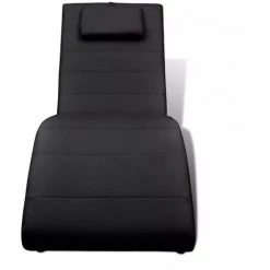 VIDAXL Chaise Longue Avec Oreiller Cuir Synthétique Noir - 240709 - Noir 8 VIDAXL Chaise Longue Avec Oreiller Cuir Synthétique Noir - 240709 - Noir -Pas Cher Fauteuil Magasin 14075732 2