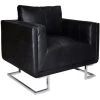 VIDAXL Fauteuil Cube Avec Pieds Chromés Cuir Synthétique Noir - Noir 1 VIDAXL Fauteuil Cube Avec Pieds Chromés Cuir Synthétique Noir - Noir -Pas Cher Fauteuil Magasin 14075791 1