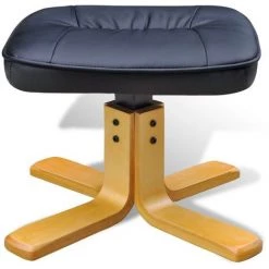 VIDAXL Fauteuil Avec Repose-pied Réglable Cuir Synthétique Noir - Noir -Pas Cher Fauteuil Magasin 14075805 5