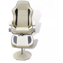 VIDAXL Fauteuil Avec Repose-pied Réglable Cuir Synthétique Blanc Crème - Crème 8 VIDAXL Fauteuil Avec Repose-pied Réglable Cuir Synthétique Blanc Crème - Crème -Pas Cher Fauteuil Magasin 14075806 2