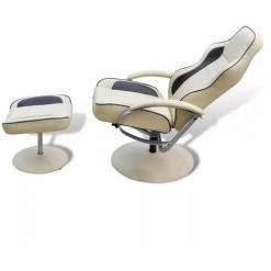 VIDAXL Fauteuil Avec Repose-pied Réglable Cuir Synthétique Blanc Crème - Crème 9 VIDAXL Fauteuil Avec Repose-pied Réglable Cuir Synthétique Blanc Crème - Crème -Pas Cher Fauteuil Magasin 14075806 3