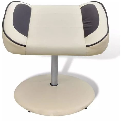 VIDAXL Fauteuil Avec Repose-pied Réglable Cuir Synthétique Blanc Crème - Crème 6 VIDAXL Fauteuil Avec Repose-pied Réglable Cuir Synthétique Blanc Crème - Crème – Image 4
