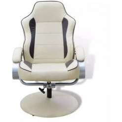 VIDAXL Fauteuil Avec Repose-pied Réglable Cuir Synthétique Blanc Crème - Crème 11 VIDAXL Fauteuil Avec Repose-pied Réglable Cuir Synthétique Blanc Crème - Crème -Pas Cher Fauteuil Magasin 14075806 5