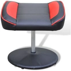 VIDAXL Fauteuil Avec Repose-pied Réglable Cuir Synthétique Noir/rouge - Noir -Pas Cher Fauteuil Magasin 14075807 4