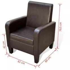 VIDAXL Fauteuil Cuir Artificiel Marron - 241108 - Brun -Pas Cher Fauteuil Magasin 14075830 5
