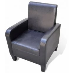 VIDAXL Fauteuil Cuir Synthétique Noir - 241109 - Noir