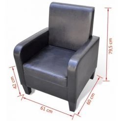 VIDAXL Fauteuil Cuir Synthétique Noir - 241109 - Noir -Pas Cher Fauteuil Magasin 14075831 5