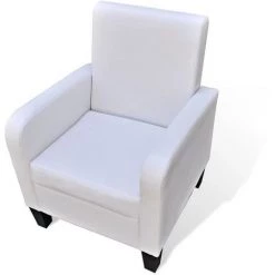 VIDAXL Fauteuil Cuir Synthétique Blanc - 241110 - Blanc