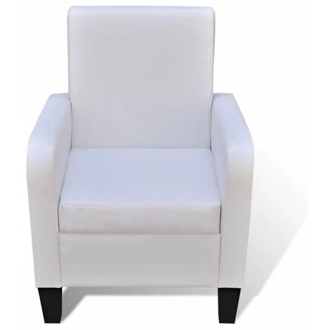 VIDAXL Fauteuil Cuir Synthétique Blanc - 241110 - Blanc 4 VIDAXL Fauteuil Cuir Synthétique Blanc - 241110 - Blanc – Image 2