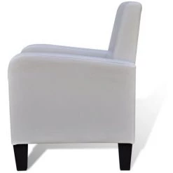 VIDAXL Fauteuil Cuir Synthétique Blanc - 241110 - Blanc 10 VIDAXL Fauteuil Cuir Synthétique Blanc - 241110 - Blanc -Pas Cher Fauteuil Magasin 14075832 4