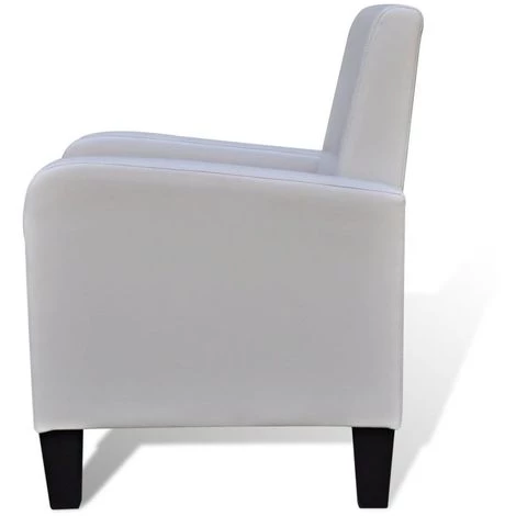 VIDAXL Fauteuil Cuir Synthétique Blanc - 241110 - Blanc 6 VIDAXL Fauteuil Cuir Synthétique Blanc - 241110 - Blanc – Image 4