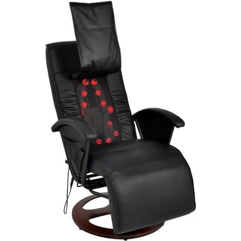 VIDAXL Fauteuil De Massage Shiatsu Demi PU Noir - 242508 - Noir 3 VIDAXL Fauteuil De Massage Shiatsu Demi PU Noir - 242508 - Noir