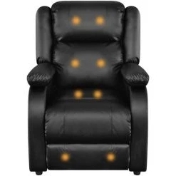 VIDAXL Fauteuil De Massage électrique Cuir Synthétique Réglable Noir - 242512 - Noir -Pas Cher Fauteuil Magasin 14076228 4