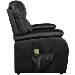 VIDAXL Fauteuil De Massage électrique Cuir Synthétique Réglable Noir - 242512 - Noir -Pas Cher Fauteuil Magasin 14076228 5
