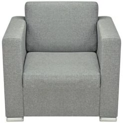VIDAXL Fauteuil Tissu Gris Clair - 243579 - Gris -Pas Cher Fauteuil Magasin 14076563 3