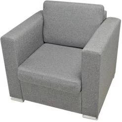 VIDAXL Fauteuil Tissu Gris Clair - 243579 - Gris -Pas Cher Fauteuil Magasin 14076563 4