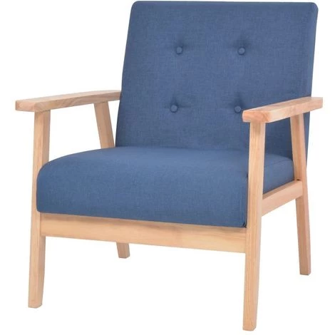 VIDAXL Fauteuil Tissu Bleu - Bleu 3 VIDAXL Fauteuil Tissu Bleu - Bleu