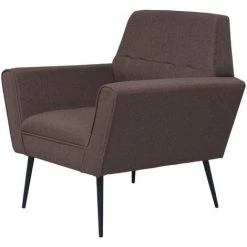 VIDAXL Fauteuil Acier Et Tissu Marron - Brun - Fauteuils - Fauteuils Club, Fauteuils Inclinables Et Chauffeuses Lits - Brun - Brun -Pas Cher Fauteuil Magasin 14077485 2
