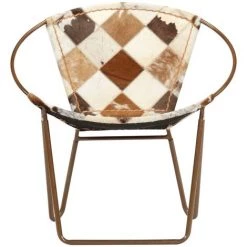 VIDAXL Chaise De Relaxation Cuir Véritable 69x69x69 Cm Losanges Marron - Brun - Fauteuils Club, F Inclinables Et Chauffeuses Lits - Brun - Brun -Pas Cher Fauteuil Magasin 14077931 3