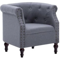 VIDAXL Fauteuil Revêtement En Tissu 67 X 60 X 67 Cm Gris Clair - Fauteuils - Fauteuils Club, Fauteuils Inclinables Et Chauffeuses Lits - Gris - Gris