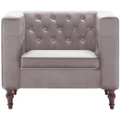 VIDAXL Fauteuil Avec Revêtement En Velours 86 X 67 X 71 Cm Gris - Fauteuils - Fauteuils Club, Fauteuils Inclinables Et Chauffeuses Lits - Gris - Gris 10 VIDAXL Fauteuil Avec Revêtement En Velours 86 X 67 X 71 Cm Gris - Fauteuils - Fauteuils Club, Fauteuils Inclinables Et Chauffeuses Lits - Gris - Gris -Pas Cher Fauteuil Magasin 14078146 4