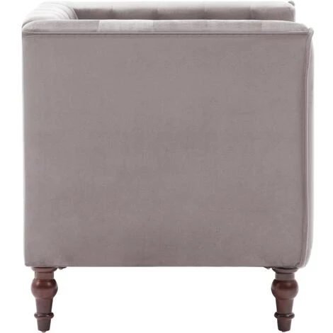 VIDAXL Fauteuil Avec Revêtement En Velours 86 X 67 X 71 Cm Gris - Fauteuils - Fauteuils Club, Fauteuils Inclinables Et Chauffeuses Lits - Gris - Gris 7 VIDAXL Fauteuil Avec Revêtement En Velours 86 X 67 X 71 Cm Gris - Fauteuils - Fauteuils Club, Fauteuils Inclinables Et Chauffeuses Lits - Gris - Gris – Image 5