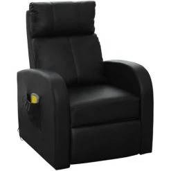 VIDAXL Fauteuil Confort Massant Noir - Noir