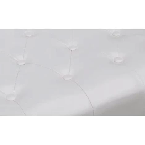 VIDAXL Fauteuil Chesterfield Avec Ottoman Assorti Blanc - Blanc 6 VIDAXL Fauteuil Chesterfield Avec Ottoman Assorti Blanc - Blanc – Image 4