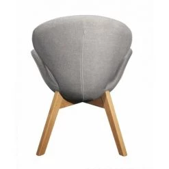 MEUBLETMOI Fauteuil Rond Tapissé Gris Piétement Bois - ELYT - Gris -Pas Cher Fauteuil Magasin 14159941 5