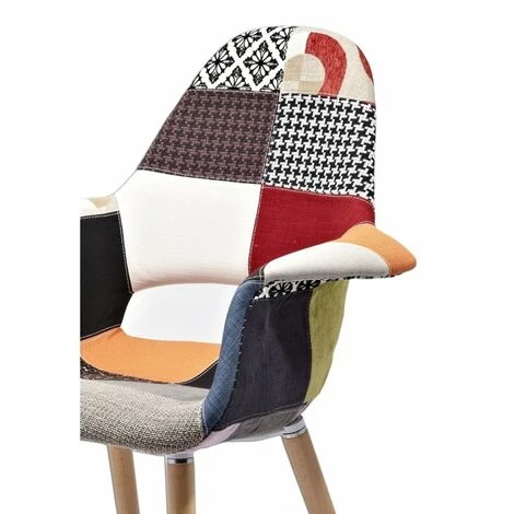 MEUBLETMOI Lot 2 Fauteuils Patchwork & Déco - COSY - Multicolore 4 MEUBLETMOI Lot 2 Fauteuils Patchwork & Déco - COSY - Multicolore – Image 2