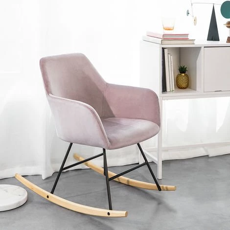 Chaise à Bascule Avec Accoudoirs Fauteuil De Relaxation Pieds Confortable Haute Qualité Élégant (Rose),SoBuy®FST68-P 3 Chaise à Bascule Avec Accoudoirs Fauteuil De Relaxation Pieds Confortable Haute Qualité Élégant (Rose),SoBuy®FST68-P – Image 2